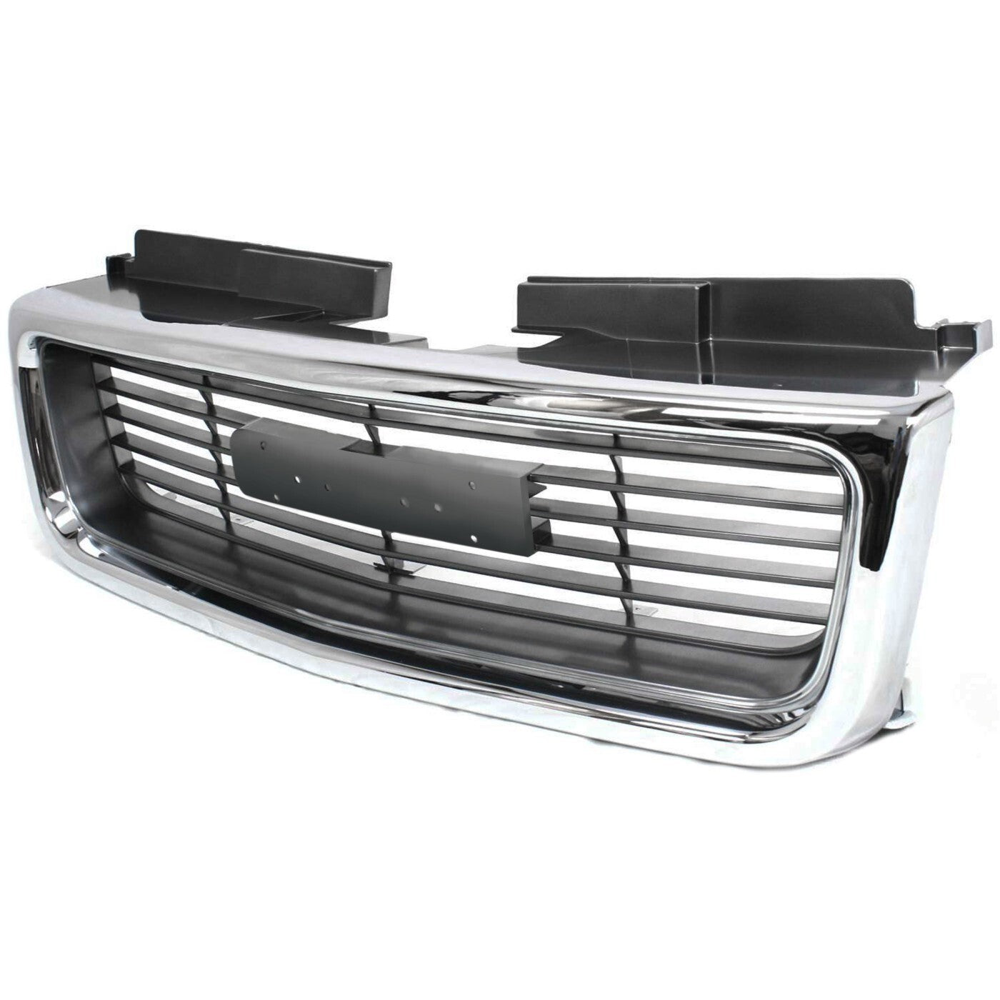 Grille For 98-2004 GMC Sonoma 98-2001 Jimmy Chrome Shell w/ Gray Insert Plastic