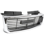 Grille For 98-2004 GMC Sonoma 98-2001 Jimmy Chrome Shell w/ Gray Insert Plastic