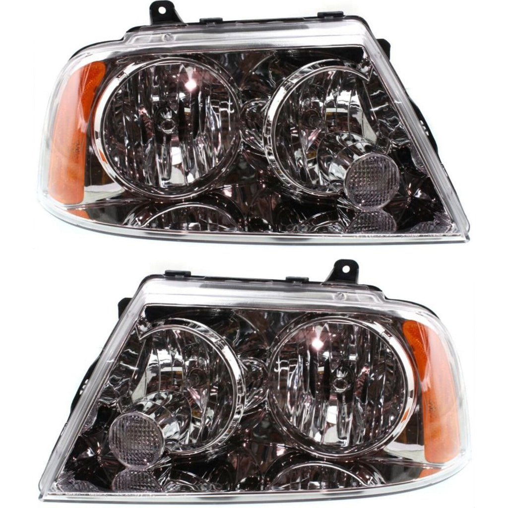 Headlight Set For 03-06 Lincoln Navigator Halogen With Bulbs FO2503209 FO2502209