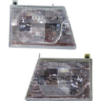 Left & Right Side Headlights For Ford E-350 Econoline 1992-1996 Halogen w/ Bulbs