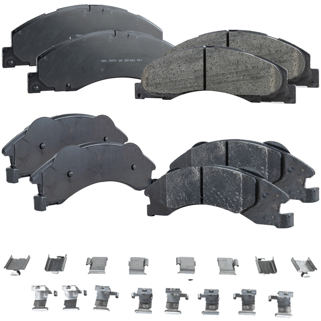 Brake Pad Set For 2008-2011 Ford E-350 Super Duty Front and Rear