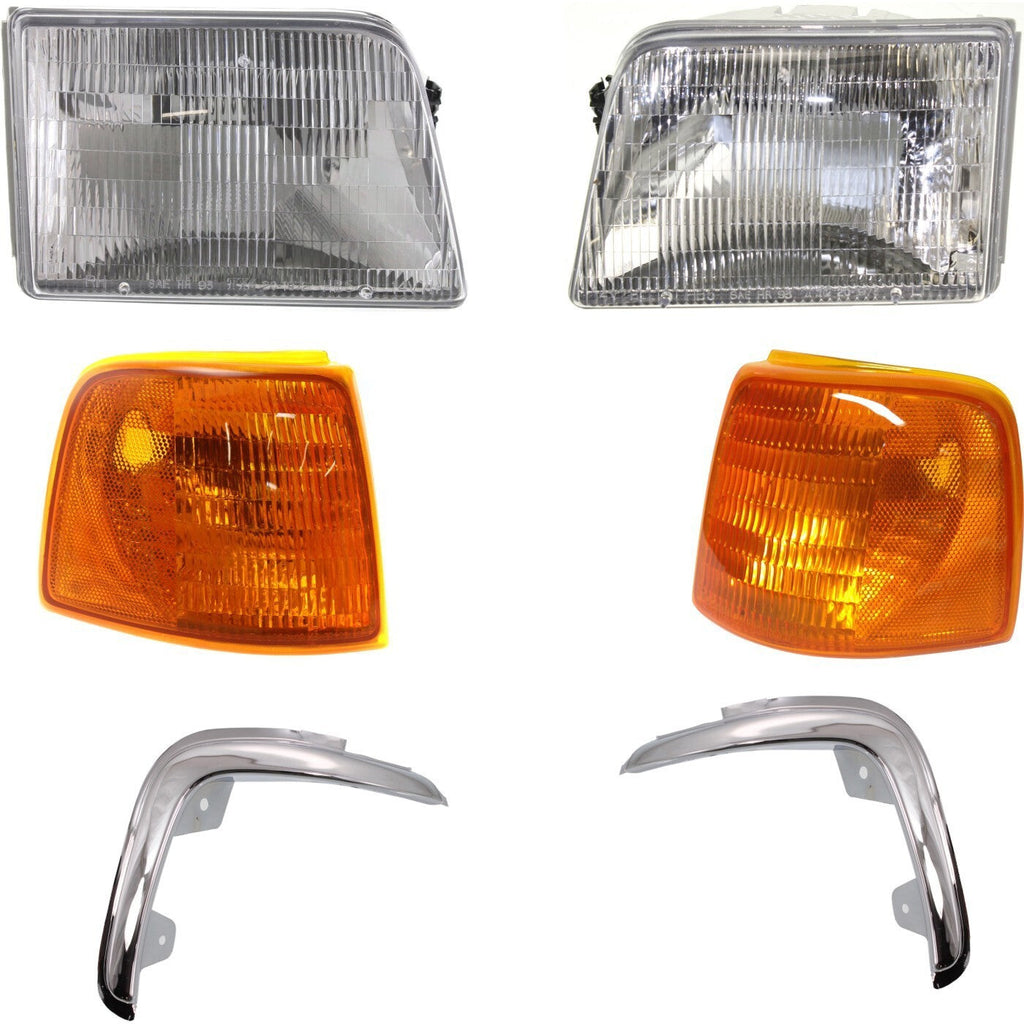 Headlight Driving Head light Headlamp  Driver & Passenger Side Styleside