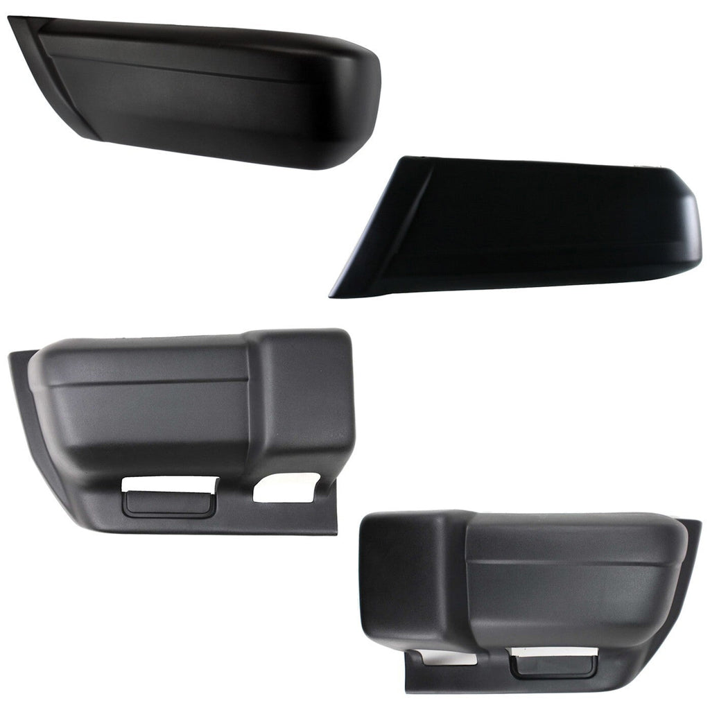 Set of 4 Bumper Face Bar Ends Extensions Front & Rear Driver Passenger Side