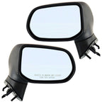 Power Mirror Set Of 2 For 2006-2011 Honda Civic Textured Black Manual Folding