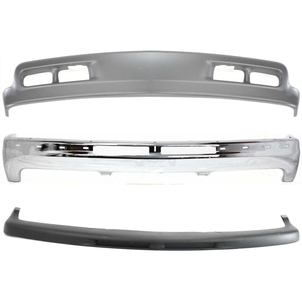 Front Bumper Cover Kit For 2000-204 Chevrolet Suburban 1500 Fits 2500 Chrome