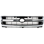 Grille Assembly For 97-00 Toyota Tacoma Chrome Shell w/ Black Insert Plastic 2WD
