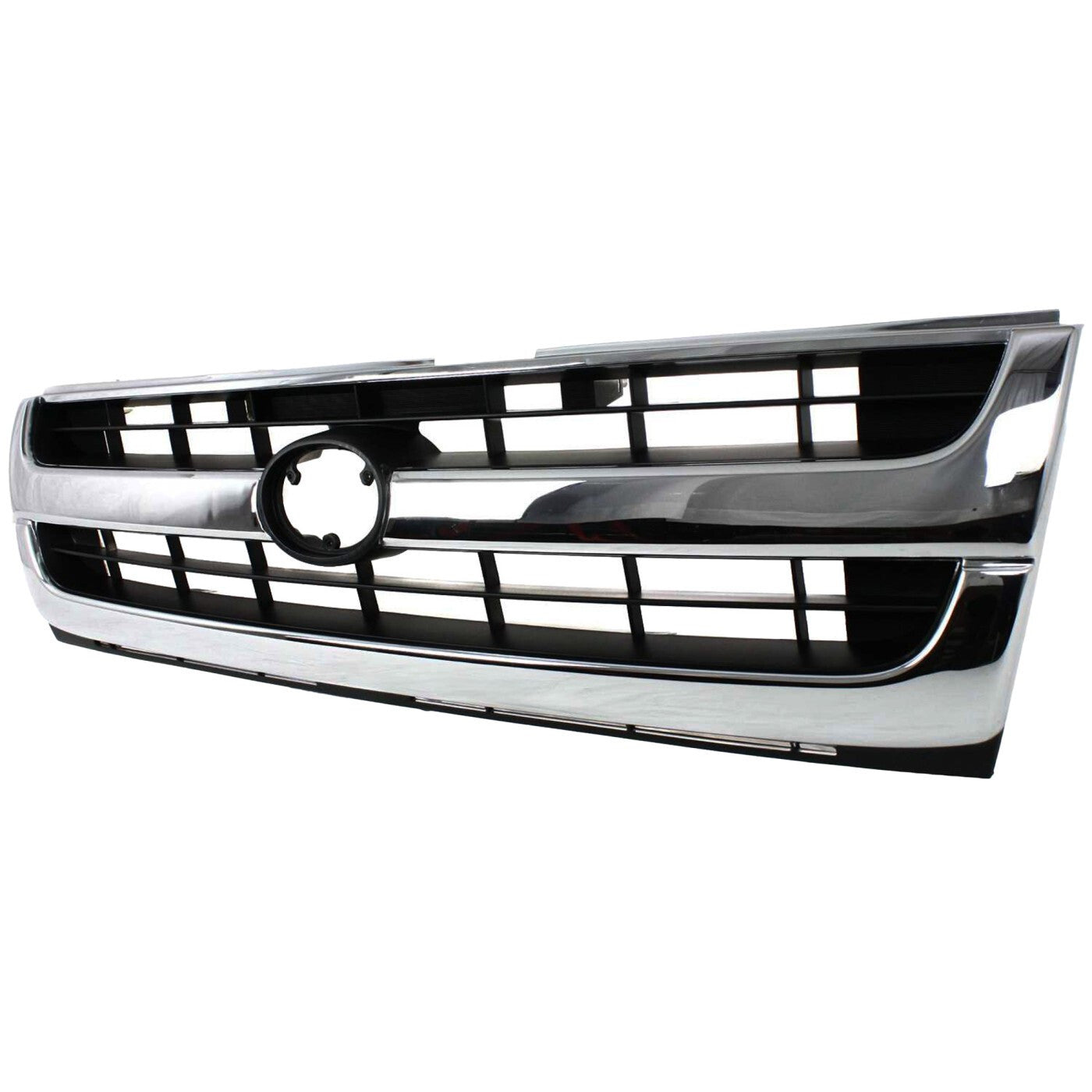 Grille Assembly For 97-00 Toyota Tacoma Chrome Shell w/ Black Insert Plastic 2WD