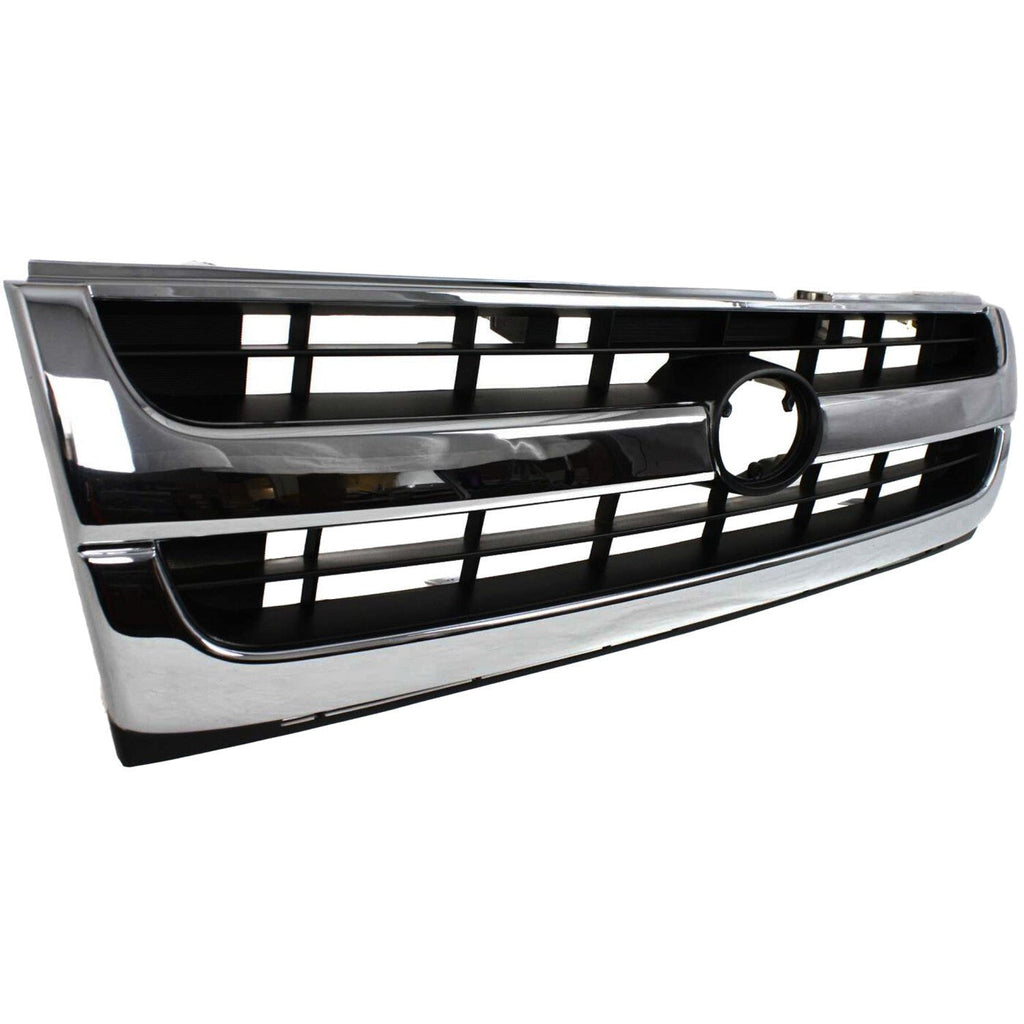 Grille Assembly For 97-00 Toyota Tacoma Chrome Shell w/ Black Insert Plastic 2WD