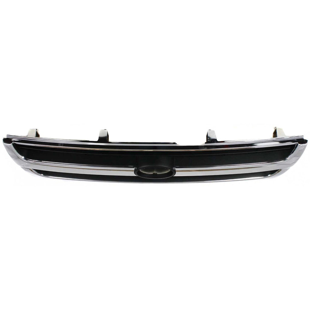 Grille Assembly For 97-00 Toyota Tacoma Chrome Shell w/ Black Insert Plastic 2WD