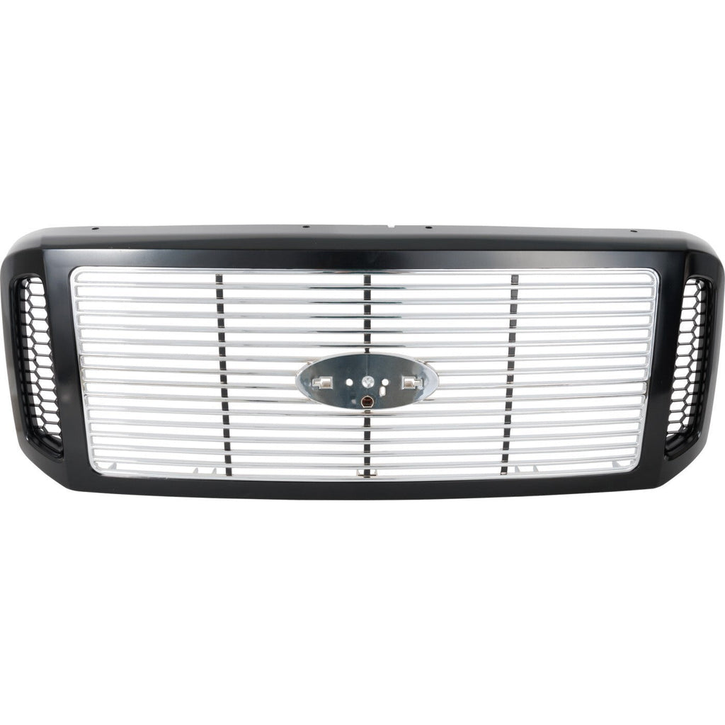 Grille Assembly For 2005-2007 Ford F-250 Super Duty F-350 F-450 Chrome Insert