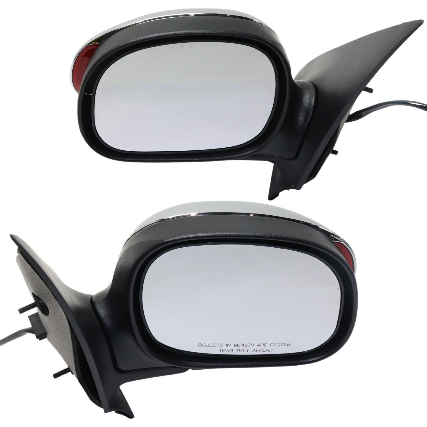 Mirror Set For 2001-2003 Ford F-150 Crew Cab Driver and Passenger Side Chrome