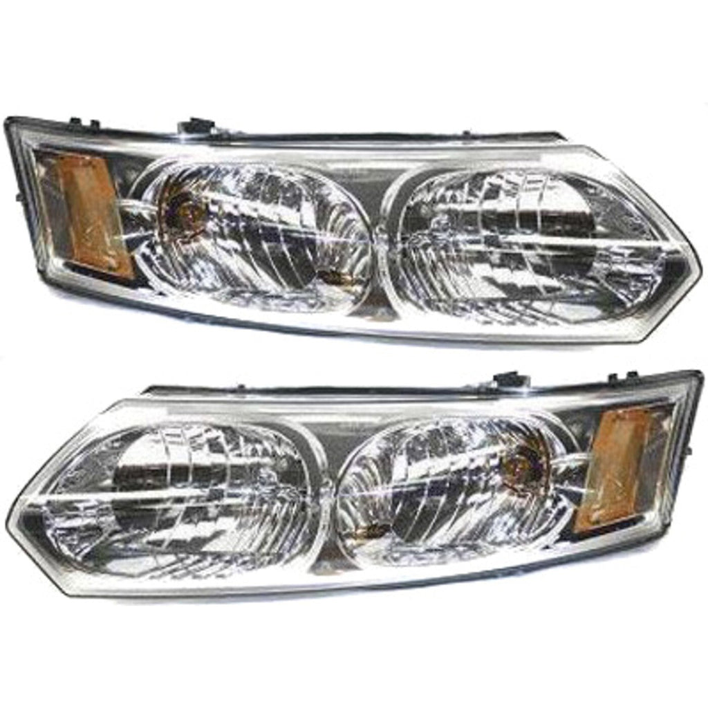 Headlight Set For 2003-2007 Saturn Ion Driver and Passenger Side with Bulb Sedan