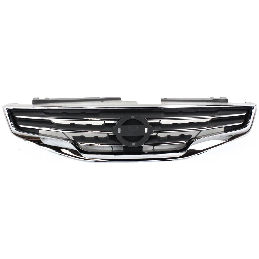 Grille Assembly For 2010-2012 Nissan Altima Sedan Chrome Shell with Black Insert