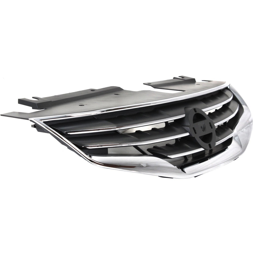 Grille Assembly For 2010-2012 Nissan Altima Sedan Chrome Shell with Black Insert
