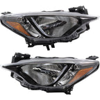 Halogen Headlight Set For 2016 Scion iA Left & Right Chrome Interior