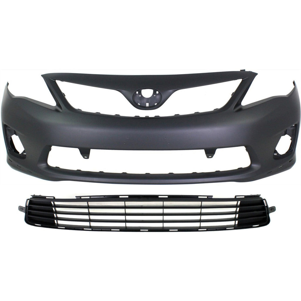 Bumper Cover Fascia Front for Toyota Corolla 2011-2013