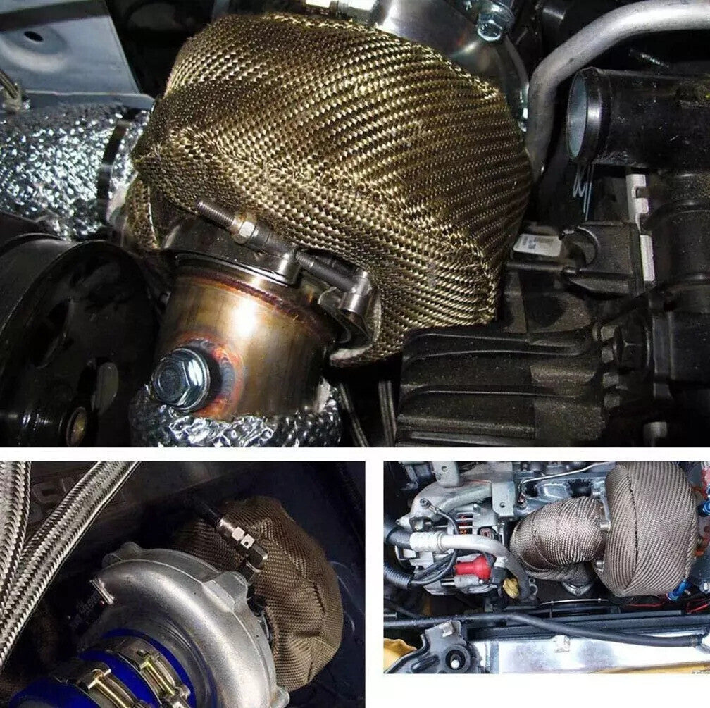 T4 Titanium Turbo Blanket Heat Shield Barrier Turbocharger Cover Wrap Fiber