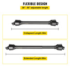 PTO Shaft PTO Driveshaft for Tractor 1-3/8" Spline/Round Ends 39-55" Black