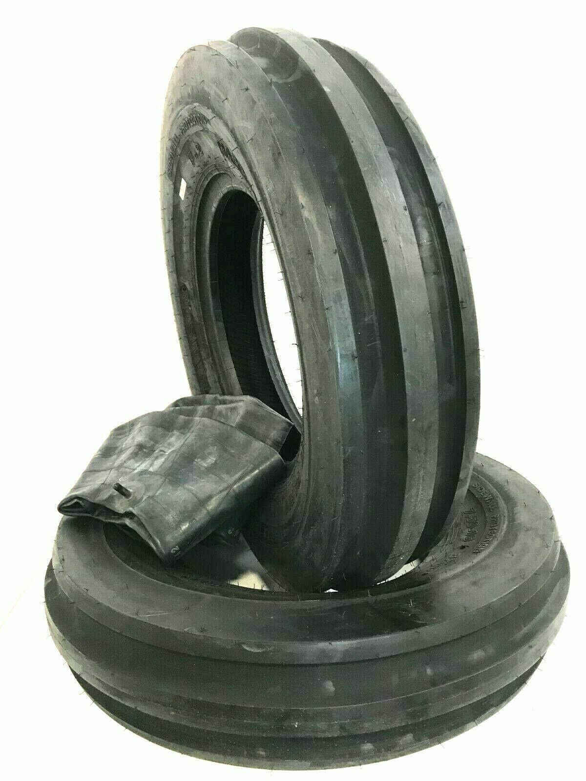 TWO 400X19, 4.00-19, 400-19 THREE Rib FORD 2N 9N Tractor Tires & Tubes