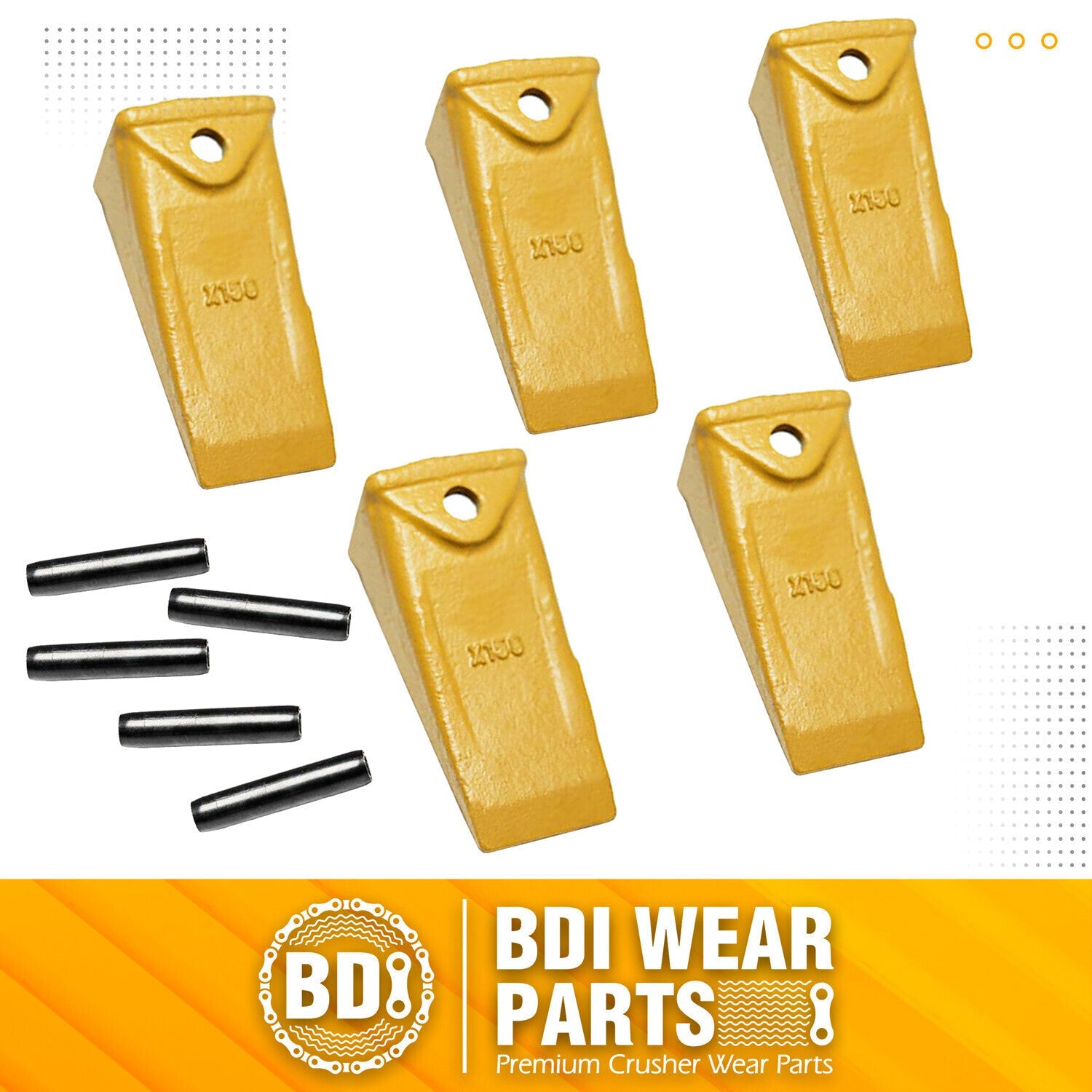 X156 X156S Dirt Teeth Bucket Teeth/Tooth with P156 Roll Pins 5 Pack