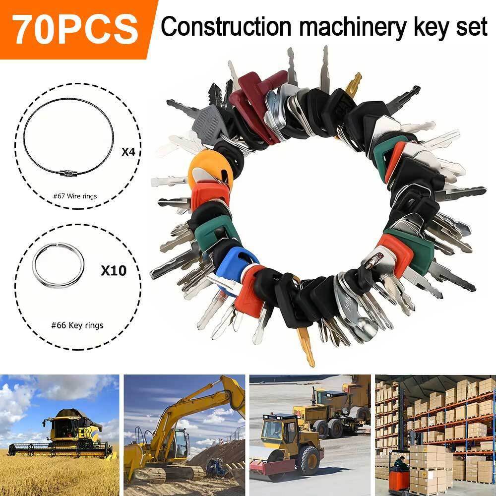 70 Master Keys Set Heavy Equipment Ignition Keys Fits Many Models HOT