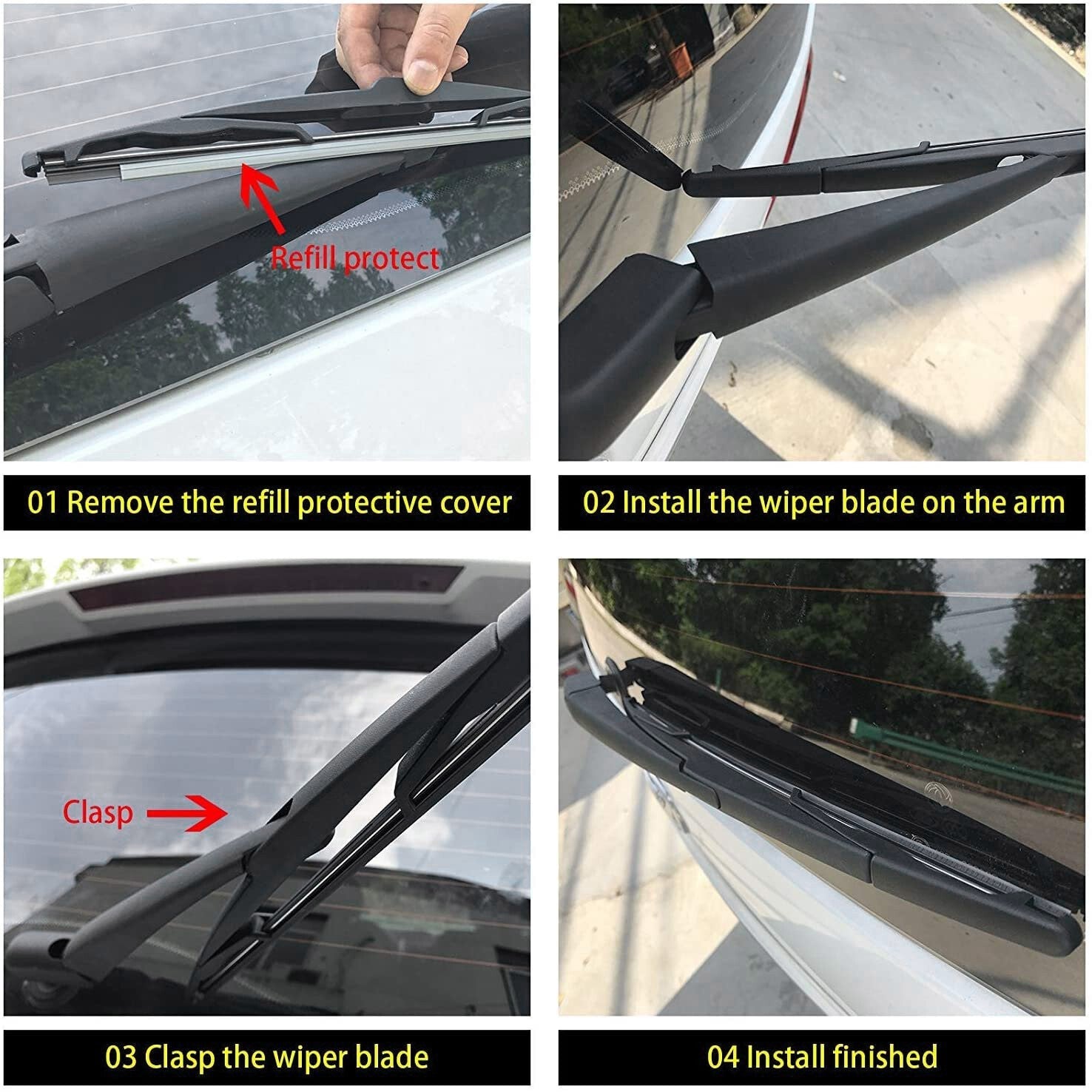 Rear Windshield Wiper Arm Set - Back Windshield Wiper Arm Blade Set for 3728