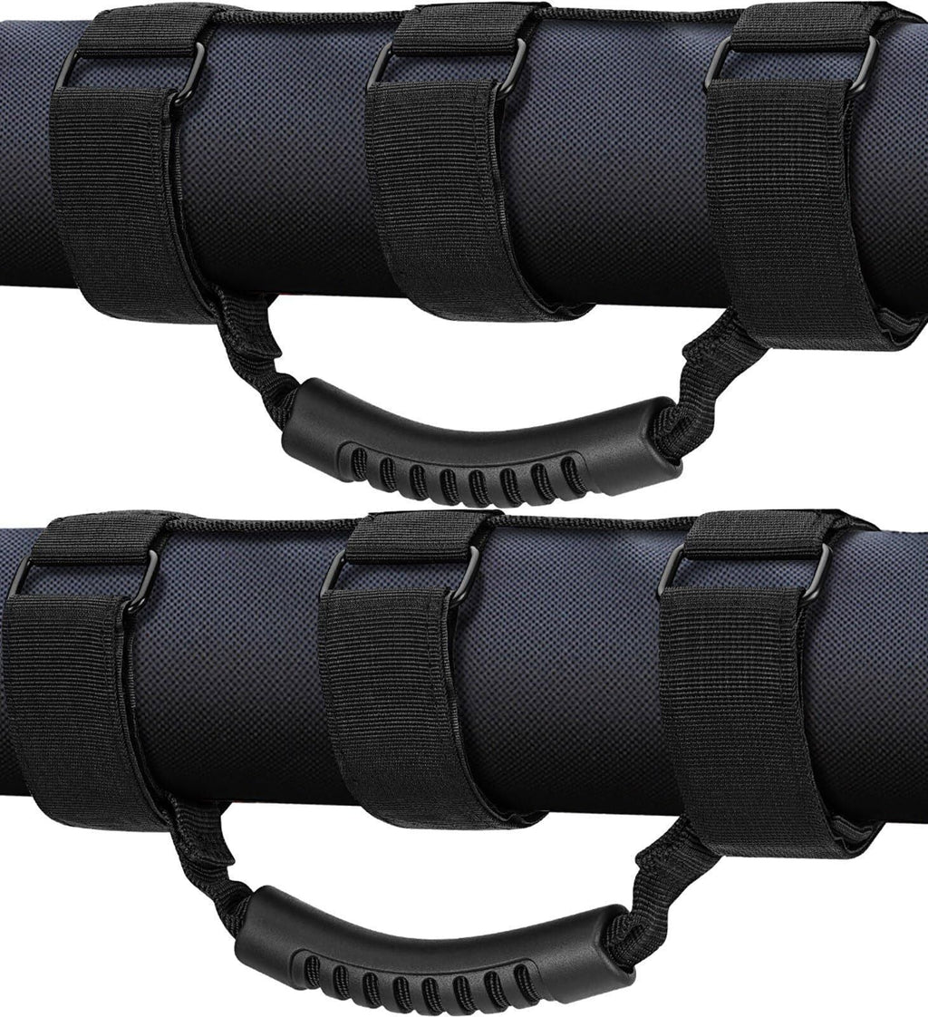2 Pack Grab Handle Set Compatible with Jeep Wrangler TJ YJ JK, Easy-to-Fit Black