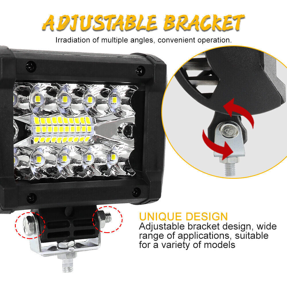12V 4inch 60W LED Work Light Headlights fit John Deere Case New Holland Tractor