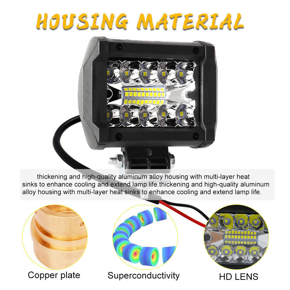 12V 4inch 60W LED Work Light Headlights fit John Deere Case New Holland Tractor