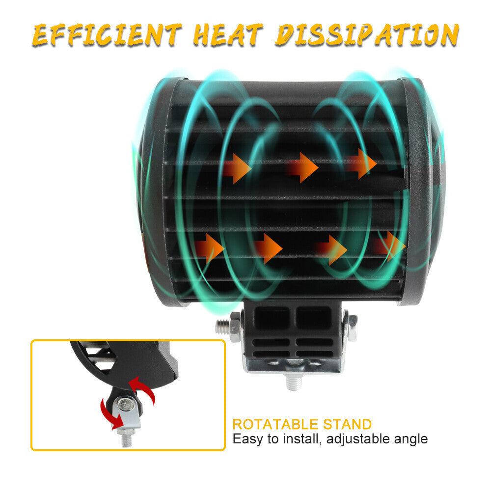 12V 4inch 60W LED Work Light Headlights fit John Deere Case New Holland Tractor