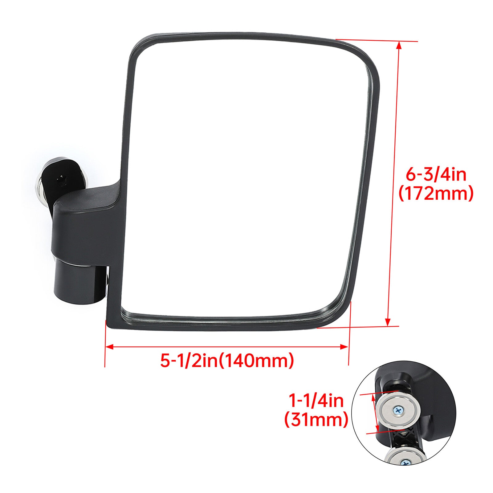 Pair 220lb Rated Magnet Tractor Side Mirror LH & RH Fit For Kubota John Deere