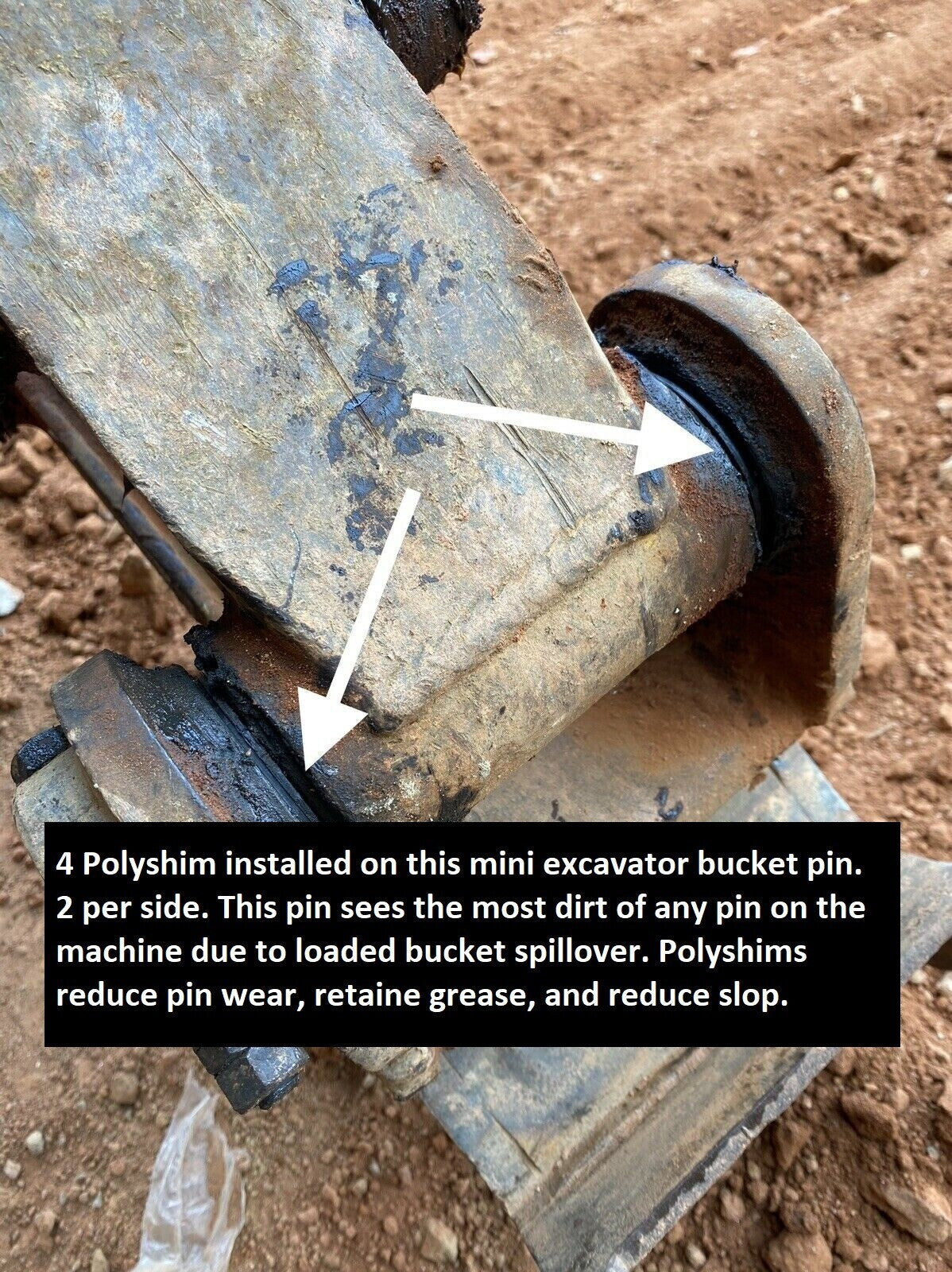 Polyshim Bucket Pin Shim Kit 25mm for Micro Excavator And Skid Steer