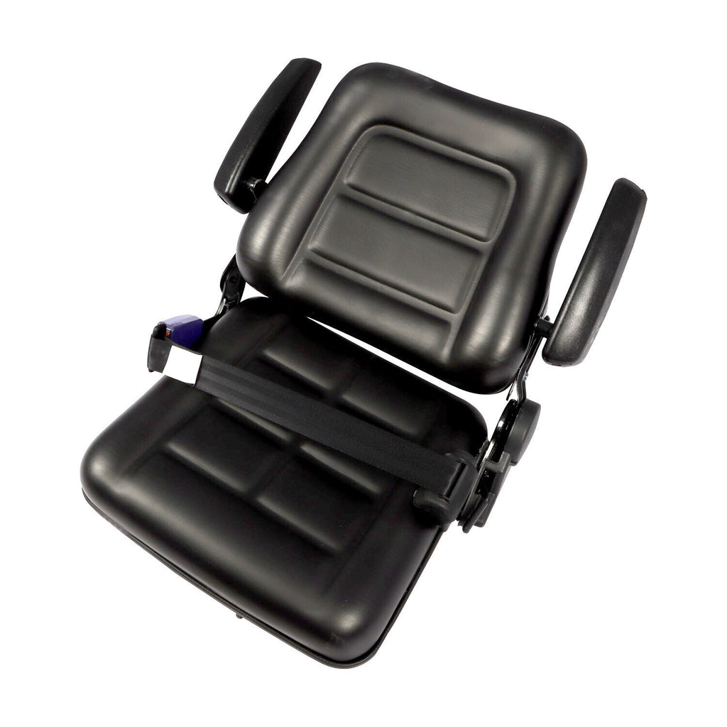 Tractor Forklift Seat Excavator Universal Adjustable Backrest Armrest Safty Belt
