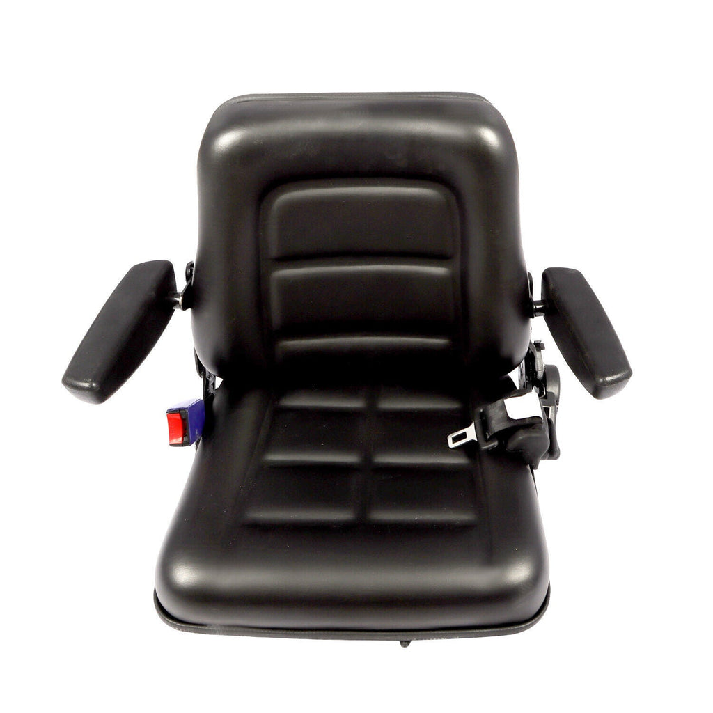 Tractor Forklift Seat Excavator Universal Adjustable Backrest Armrest Safty Belt