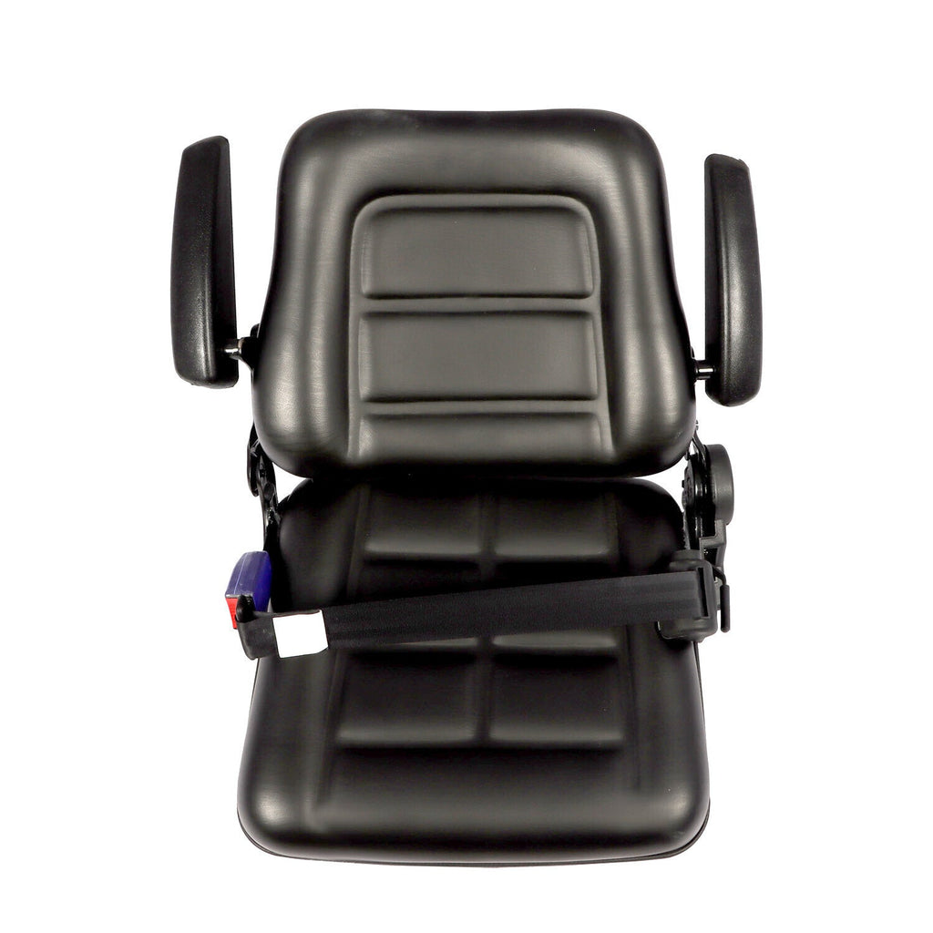 Tractor Forklift Seat Excavator Universal Adjustable Backrest Armrest Safty Belt