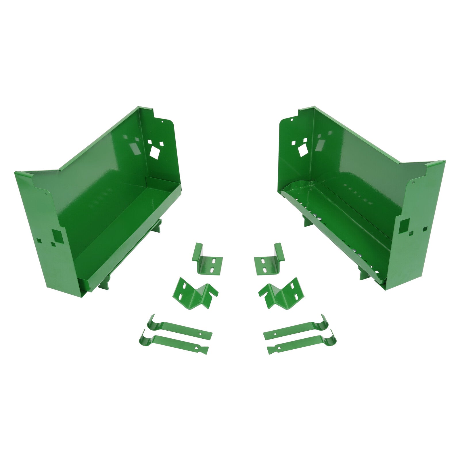LH+RH Powder Coated Battery Box w/ Bracket For John Deere  4010 4020 4320 4520
