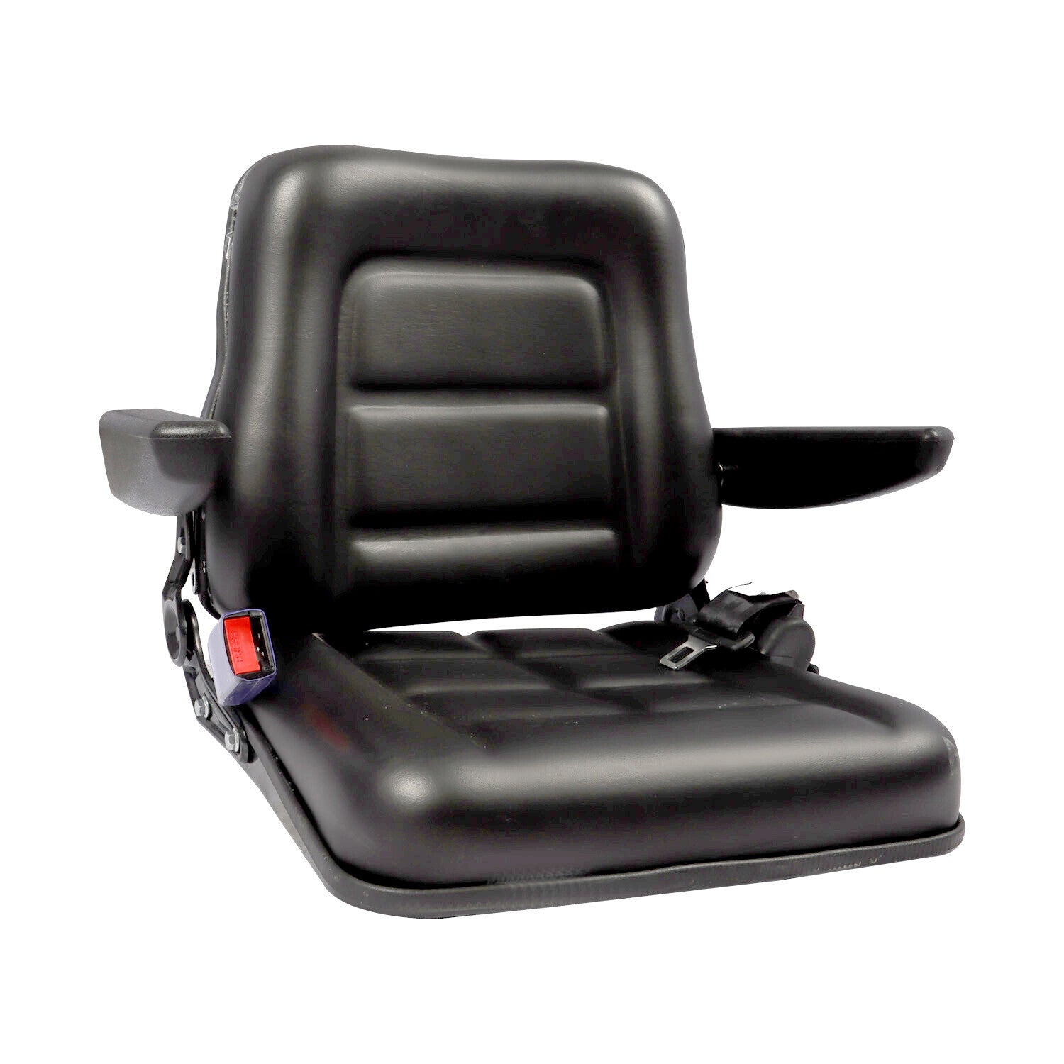Universal Tractor Seat For Forklift Excavator Skid Loader w/ Armrest+ Safty Belt