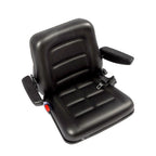 Universal Tractor Seat For Forklift Excavator Skid Loader w/ Armrest+ Safty Belt