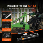 Hydraulic Top Link Cat.2-2 With Locking Block 19 11/16” - 28” with 2 x Hoses