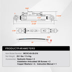 Hydraulic Top Link Cat.2-2 With Locking Block 19 11/16” - 28” with 2 x Hoses