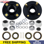 2 Sets 4 on 4'' Trailer Hub Kit for 2000 lbs 1" or 1-1/16" Trailer Straight Axle