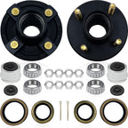 2 Sets 4 on 4'' Trailer Hub Kit for 2000 lbs 1" or 1-1/16" Trailer Straight Axle