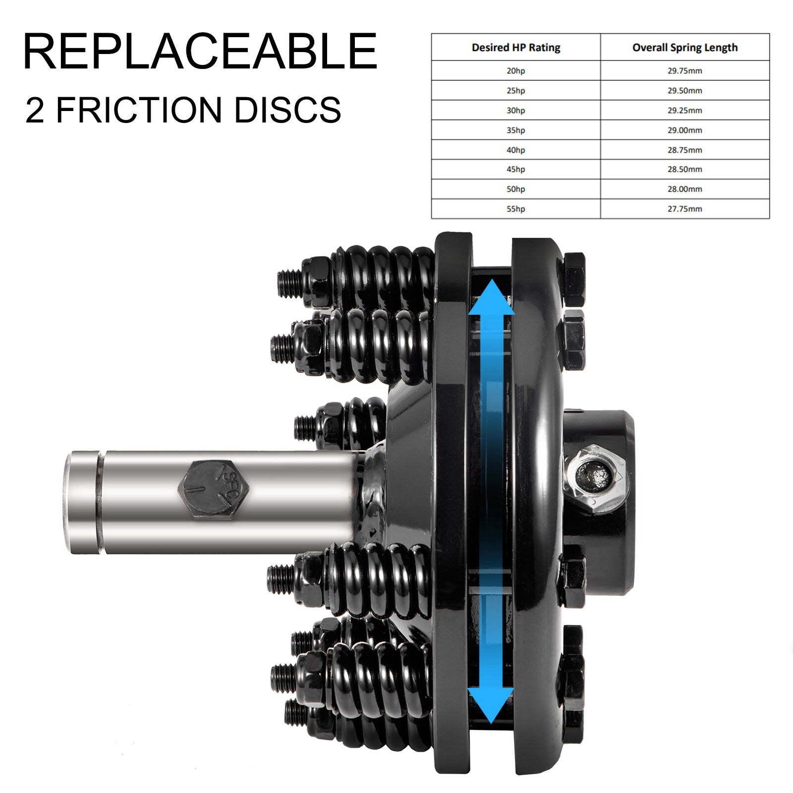 Slip Clutch PTO Slip Clutch 1 3/8" Smooth Ends Black for PTO Slip Shafts