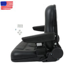 Adjustable Seat w/Safety Belt & Armrest Universal Forklift Tractor Seat PVC