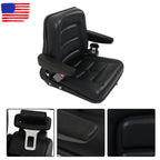 Adjustable Seat w/Safety Belt & Armrest Universal Forklift Tractor Seat PVC