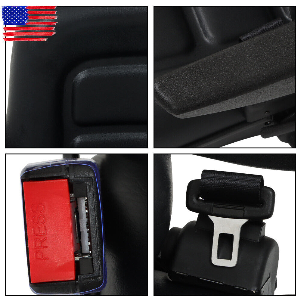 Adjustable Seat w/Safety Belt & Armrest Universal Forklift Tractor Seat PVC
