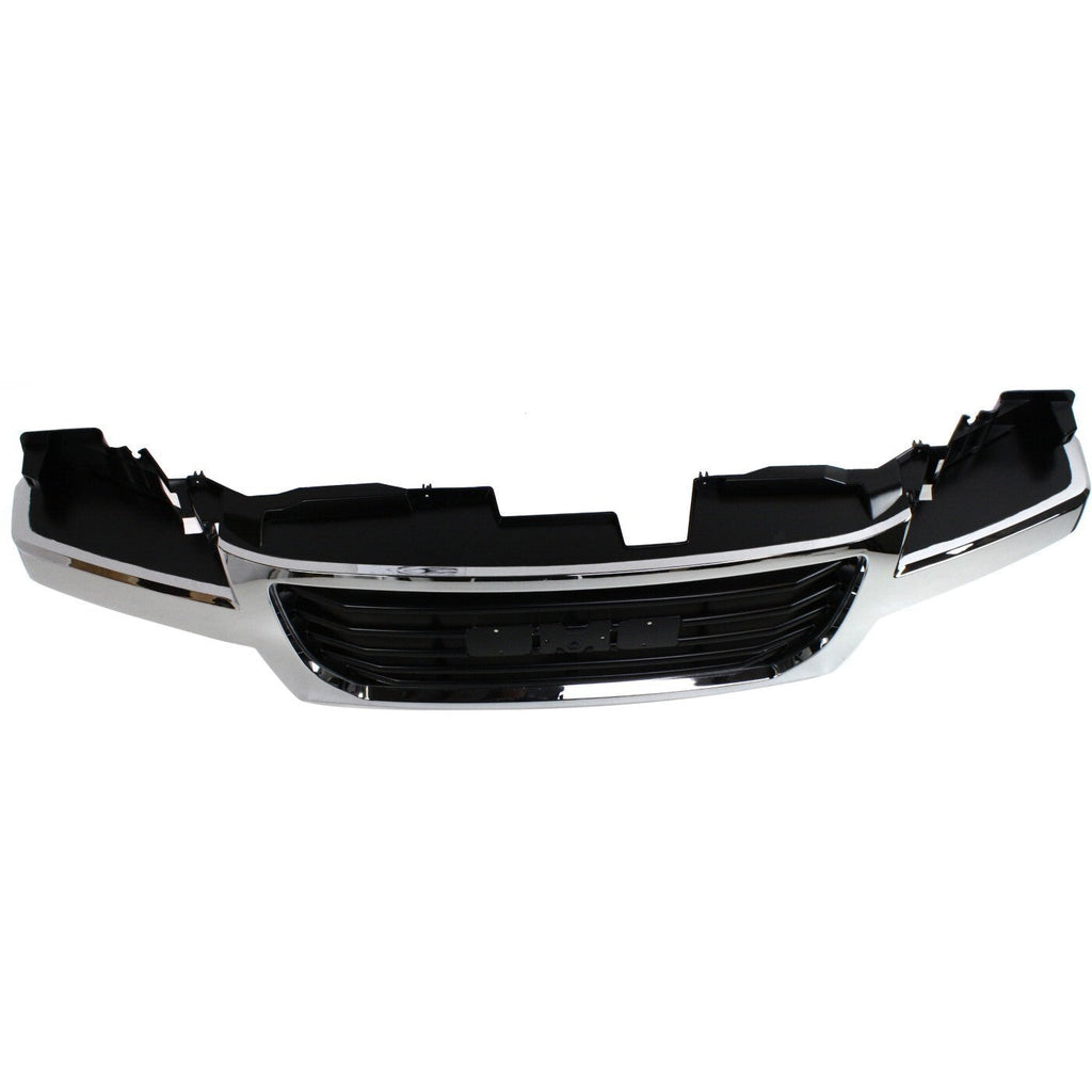Grille For 2004-2012 GMC Canyon Chrome Shell w/ Black Insert Plastic