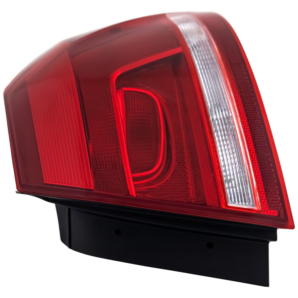 Halogen Tail Light For 2012-2015 Volkswagen Passat Right Outer Clear/Red w/Bulbs
