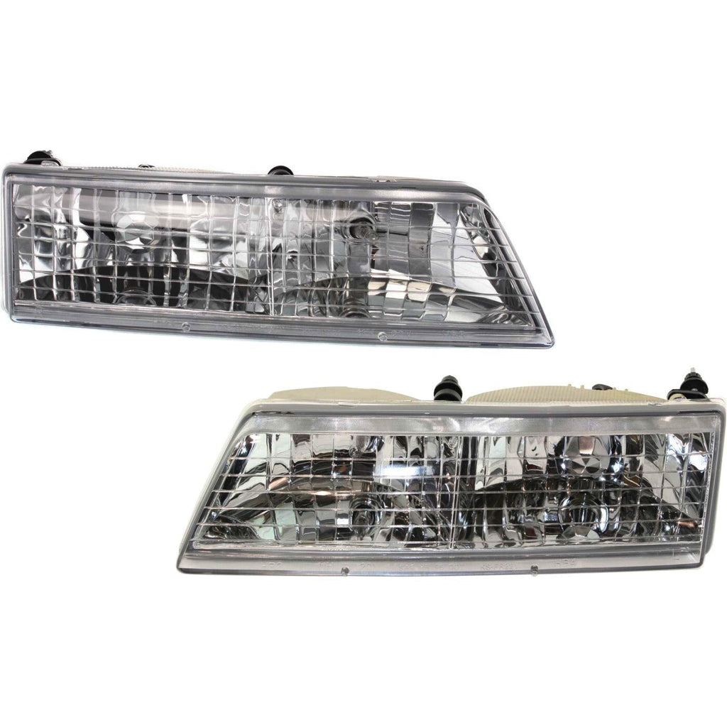 Headlight Set For 95-97 Mercury Grand Marquis Sedan Left and Right With Bulb 2Pc