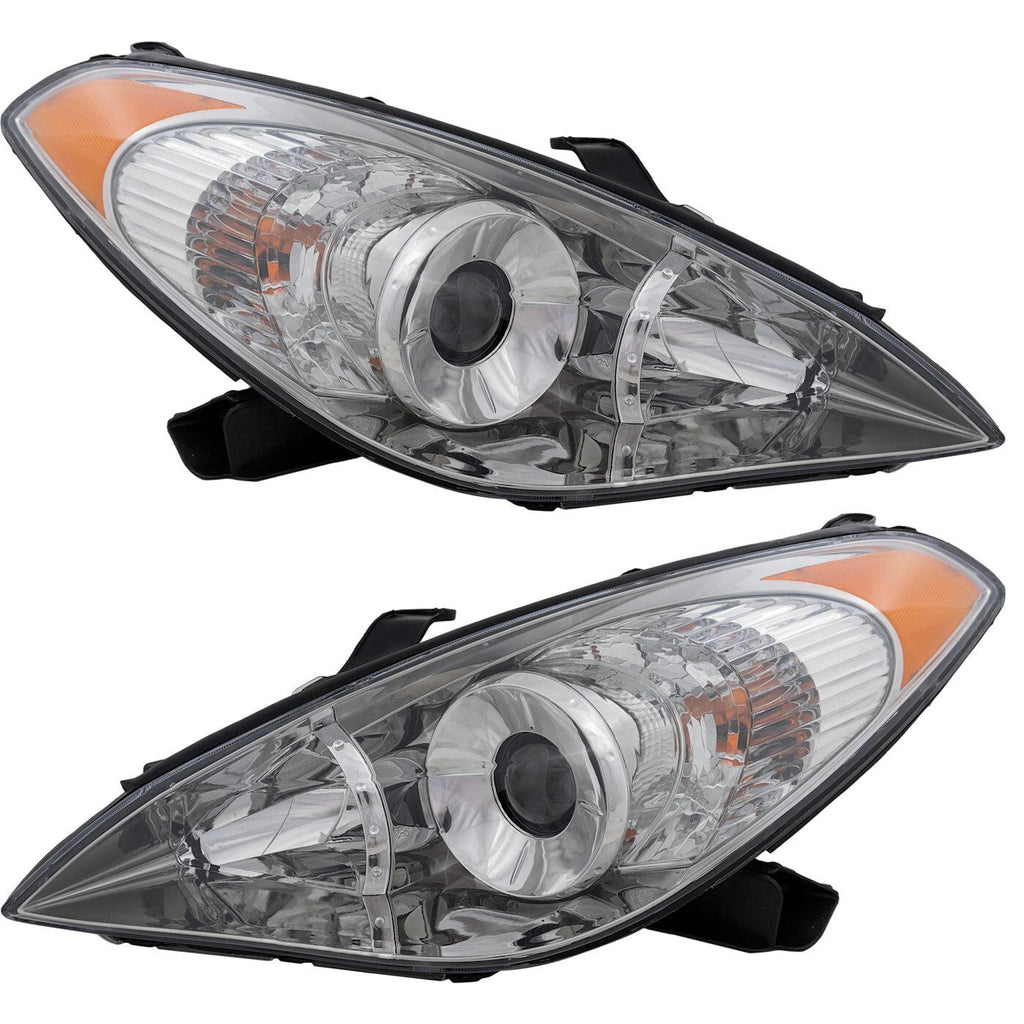 Headlight Set For 2004 2005 2006 Toyota Solara Left and Right With Bulb 2Pc